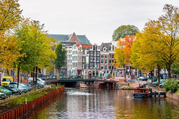 Amsterdam Netherlands October 2021 Canals Typical Dutch Architecture Amsterdam Capital — Stock Photo, Image