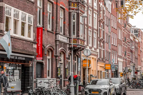 Amsterdam Netherlands October 2021 Street View Generic Architecture Amsterdam Typical — Stock Photo, Image