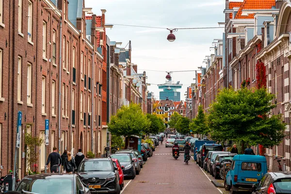 Ámsterdam Países Bajos Octubre 2021 Vista Calle Arquitectura Genérica Ámsterdam — Foto de Stock