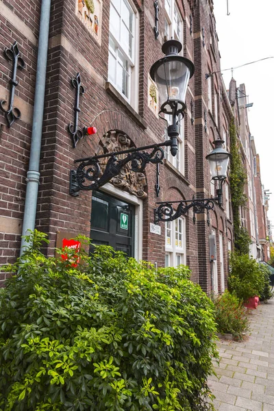 Amsterdam Holandia Października 2021 Szczegóły Architektoniczne Ulic Amsterdamu Holandia — Zdjęcie stockowe