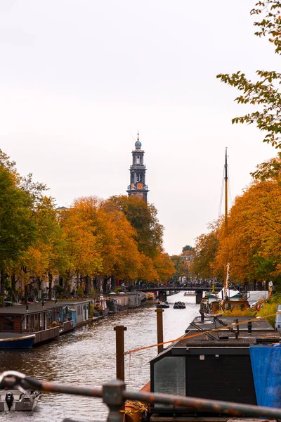 Amsterdam Oktober 2021 Grachten Typische Nederlandse Architectuur Amsterdam Hoofdstad Van — Stockfoto