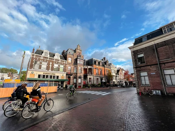 Leiden Ολλανδία Οκτωβρίου 2021 Οδική Προβολή Και Γενική Αρχιτεκτονική Στο — Φωτογραφία Αρχείου