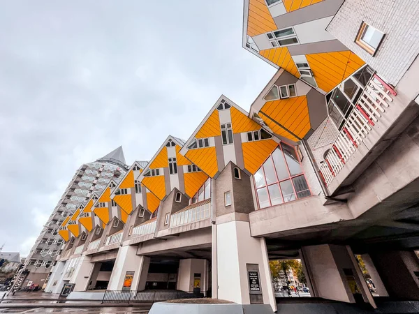 Rotterdam Netherlands October 2021 Cube Houses Kubuswoningen Dutch Innovative Set — Stock Photo, Image