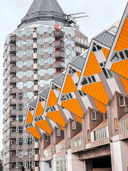 Rotterdam Nederland Oktober 2021 Cube Hus Kubuswoningen Nederlandsk Innovativt Boligsett – stockfoto