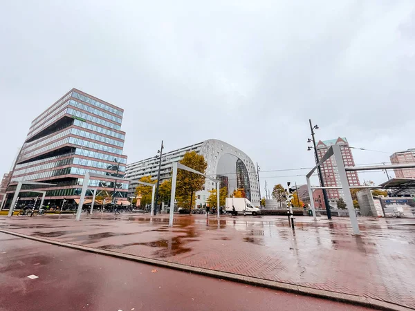 Rotterdam Países Bajos Octubre 2021 Markthal Edificio Residencial Oficinas Con — Foto de Stock