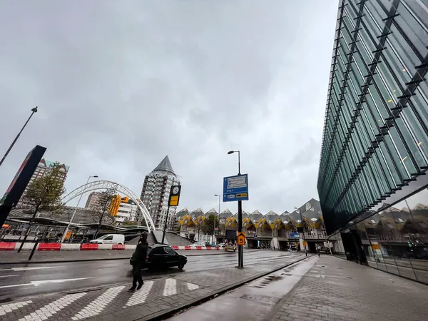 Rotterdam Niederlande Oktober 2021 Kubushäuser Kubuswoningen Auf Niederländisch Ist Eine — Stockfoto