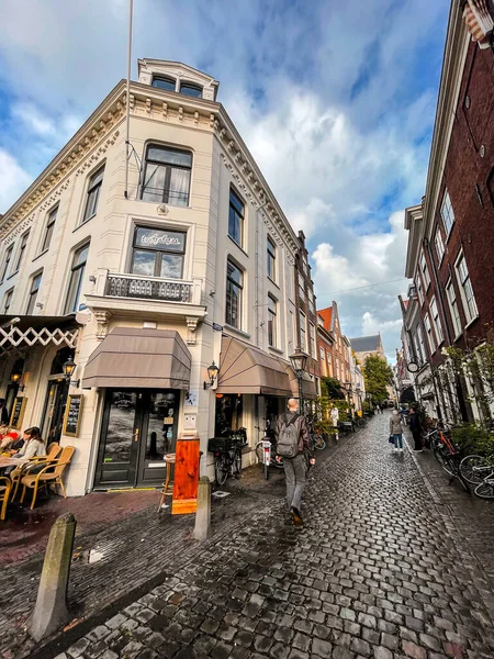 Leiden Netherlands October 2021 Street View Generic Architecture Leiden City — Stock Photo, Image