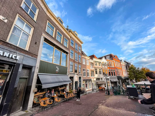 Leiden Netherlands October 2021 Street View Generic Architecture Leiden City — Stock Photo, Image