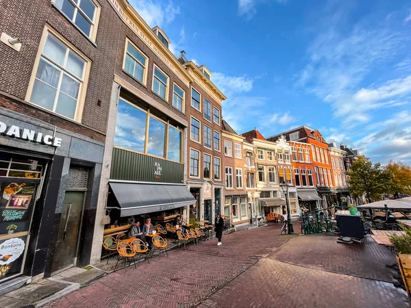 Leiden Netherlands October 2021 Street View Generic Architecture Leiden City — Stock Photo, Image