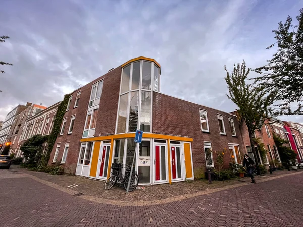 Leiden Nizozemsko Října 2021 Pohled Ulici Obecná Architektura Leidenu Městě — Stock fotografie