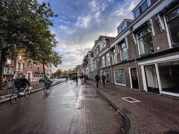 Leiden Netherlands October 2021 Street View Generic Architecture Leiden City — Stock Photo, Image