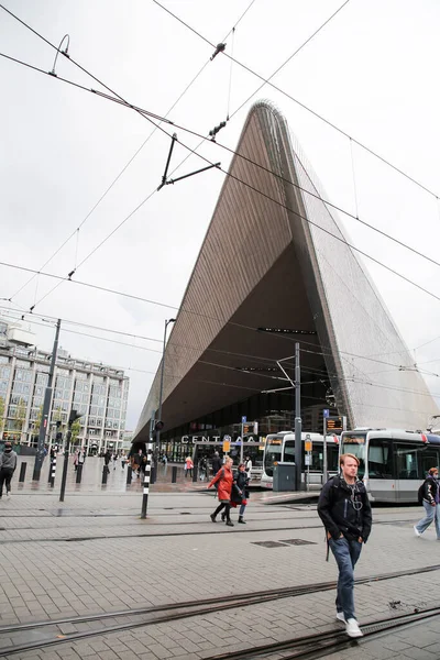 Rotterdam Octubre 2021 Vista Exterior Estación Central Rotterdam Principal Estación — Foto de Stock