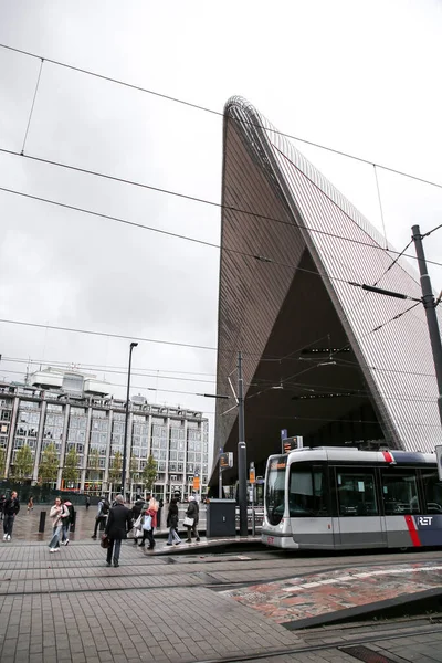 Rotterdam Octubre 2021 Vista Exterior Estación Central Rotterdam Principal Estación — Foto de Stock