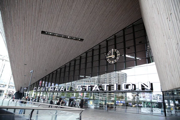 Rotterdam Octubre 2021 Vista Exterior Estación Central Rotterdam Principal Estación — Foto de Stock