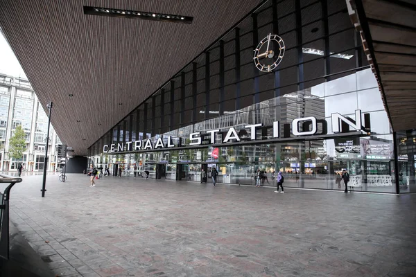 Rotterdam Octubre 2021 Vista Exterior Estación Central Rotterdam Principal Estación — Foto de Stock