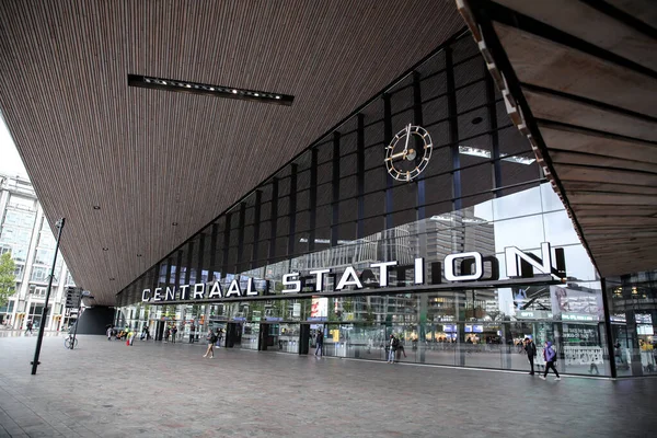 Rotterdam Octubre 2021 Vista Exterior Estación Central Rotterdam Principal Estación — Foto de Stock