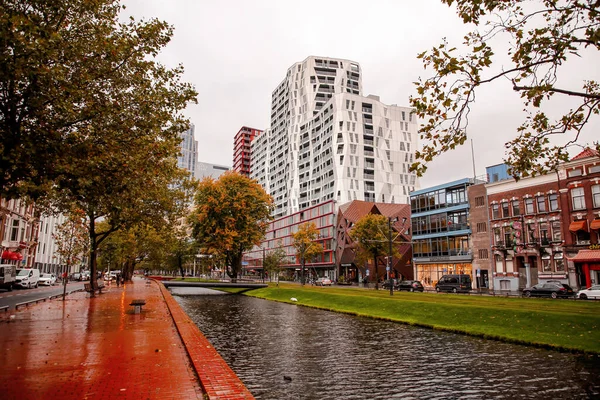 Rotterdam Octubre 2021 Vista Calle Arquitectura Genérica Desde Centro Rotterdam — Foto de Stock