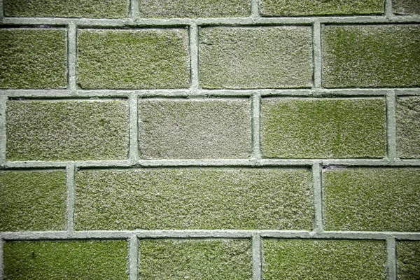 Зелена Цегляна Стіна Гранжевий Текстурний Фон Архітектурні Деталі — стокове фото