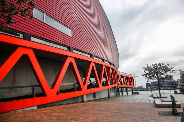 Vista Kop Van Zuid Quartiere Rotterdam Situato Sulla Riva Sud — Foto Stock