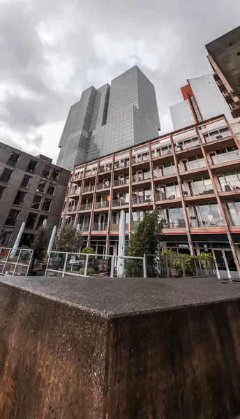 Vista Kop Van Zuid Bairro Rotterdam Localizado Margem Sul Rio — Fotografia de Stock