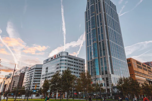 Rotterdam Oktober 2021 Street View Moderne Architectuur Met Bedrijfstorens Het — Stockfoto