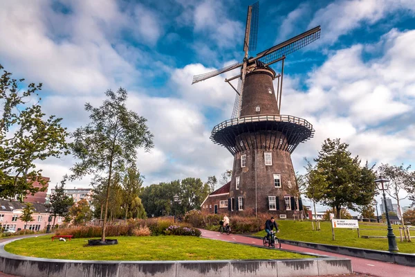 Leiden Oktober 2021 Molen Valk Valk Molenmuseum Een Torenmolen Museum — Stockfoto