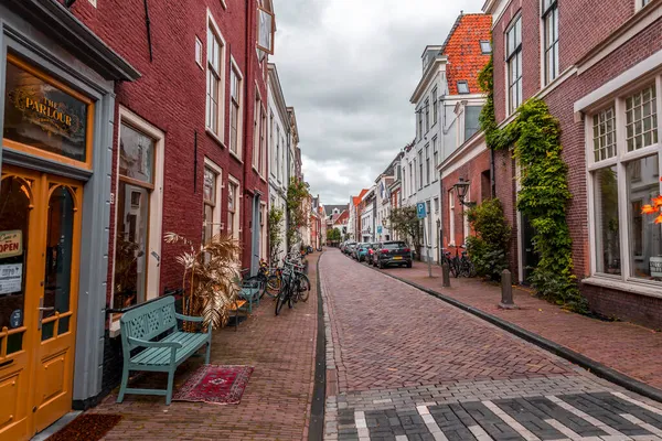 Leiden Oktober 2021 Street View Generieke Architectuur Leiden Een Stad — Stockfoto