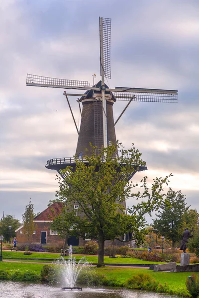 Leiden Oktober 2021 Molen Valk Valk Molenmuseum Een Torenmolen Museum — Stockfoto