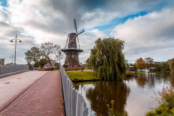 Leiden Oktober 2021 Molen Valk Valk Molenmuseum Een Torenmolen Museum — Stockfoto