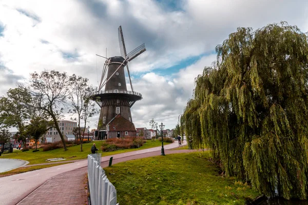 Leiden Oktober 2021 Molen Valk Valk Molenmuseum Een Torenmolen Museum — Stockfoto