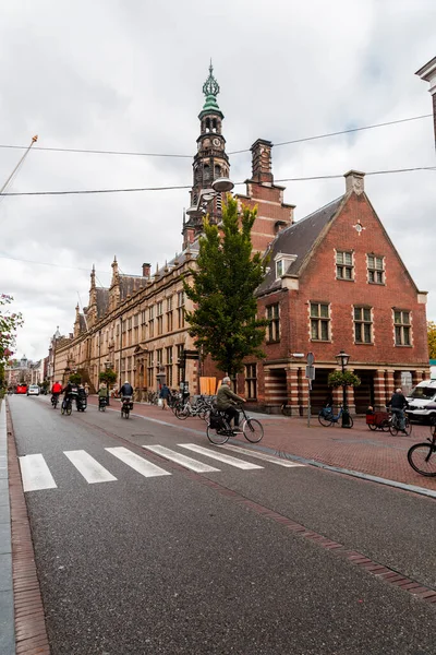 Лейден Нидерланды Октября 2021 Года Вид Лейденскую Ратушу Построенную Стиле — стоковое фото