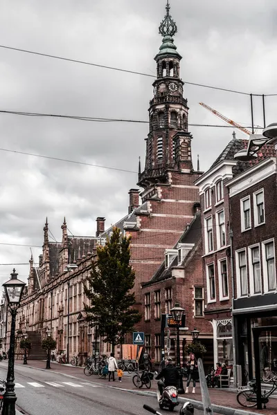 Лейден Нидерланды Октября 2021 Года Вид Лейденскую Ратушу Построенную Стиле — стоковое фото