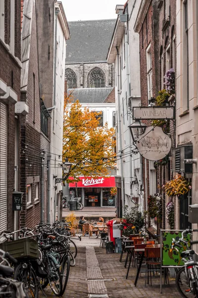 Leiden Holanda Outubro 2021 Vista Rua Arquitetura Genérica Leiden Uma — Fotografia de Stock