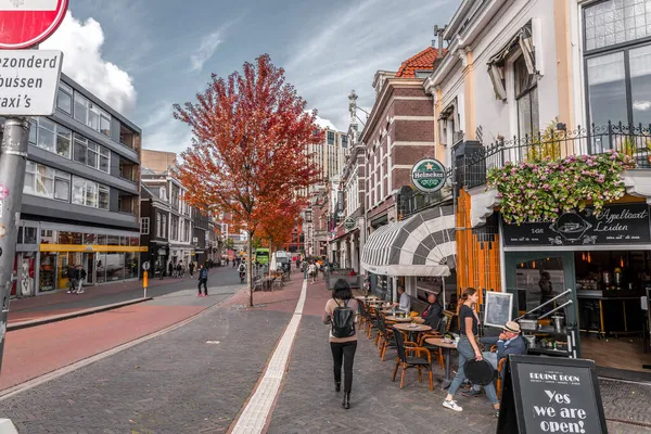 Leiden Netherlands October 2021 Street View Generic Architecture Leiden City — Stock Photo, Image