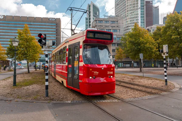 Den Haag Niederlande Oktober 2021 Stadtbahn Den Straßen Von Den — Stockfoto