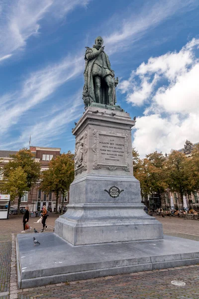 Haia Países Baixos Outubro 2021 Estátua Guilherme Willem Frederik Príncipe — Fotografia de Stock