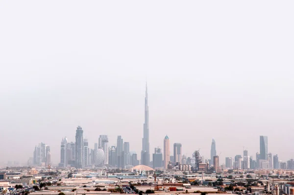 Dubajskie Wieżowce Nowoczesnymi Drapaczami Chmur Dzielnicami Mieszkaniowymi Widok Powietrza — Zdjęcie stockowe