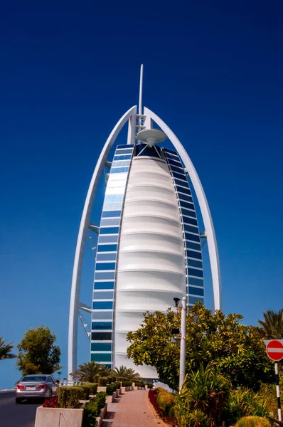 Dubai Zjednoczone Emiraty Arabskie Lutego 2012 Widok Zewnątrz Siedmiogwiazdkowego Hotelu — Zdjęcie stockowe