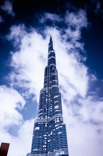 Dubai Förenade Arabemiraten Februari 2019 Nattutsikt Över Burj Khalifa Världens — Stockfoto