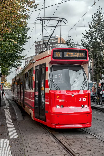 Den Haag Niederlande Oktober 2021 Stadtbahn Den Straßen Von Den — Stockfoto