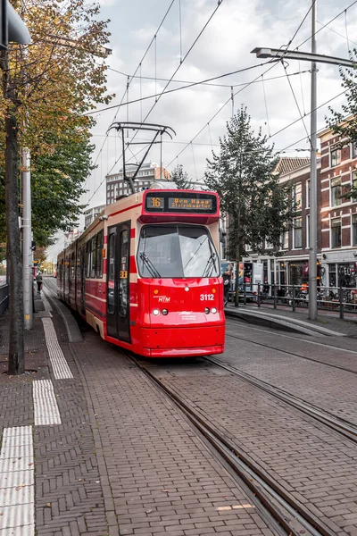 Haia Holanda Outubro 2021 Eléctrico Ligeiro Nas Ruas Haia Uma — Fotografia de Stock