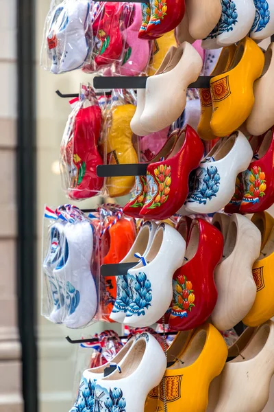 Hague Netherlands October 2021 Traditional Dutch Clogs Wooden Shoes One — Stock Photo, Image