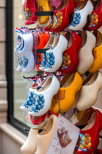 Hague Netherlands October 2021 Traditional Dutch Clogs Wooden Shoes One — Stock Photo, Image