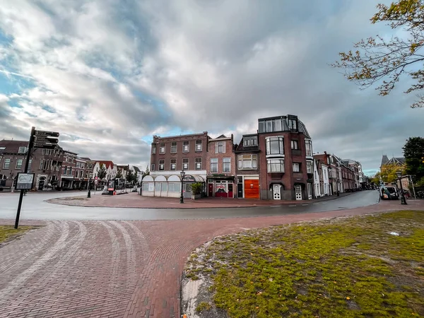 Leiden Paesi Bassi Ottobre 2021 Vista Sulla Strada Architettura Generica — Foto Stock
