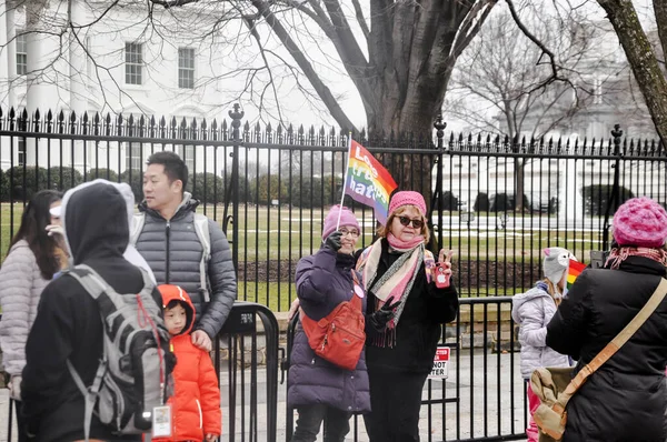 Washington Usa Januari 2019 Gruppen Protesterar Mot Donald Trumps Regering — Stockfoto
