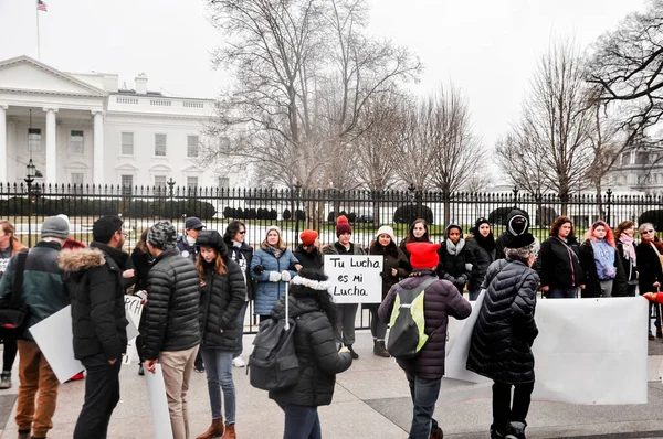 Washington Usa January 2019 Ομάδα Ανθρώπων Που Διαμαρτύρονται Κατά Της — Φωτογραφία Αρχείου