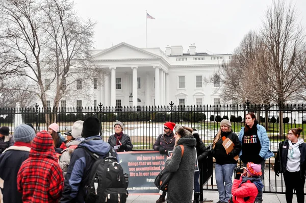 Washington Usa January 2019 Ομάδα Ανθρώπων Που Διαμαρτύρονται Κατά Της — Φωτογραφία Αρχείου