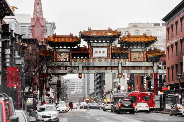 Washington Enero 2019 Chinatown Con Restaurantes Tiendas Asiáticos Distrito Columbia —  Fotos de Stock