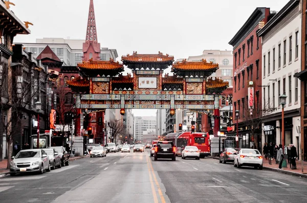 Washington Enero 2019 Chinatown Con Restaurantes Tiendas Asiáticos Distrito Columbia —  Fotos de Stock