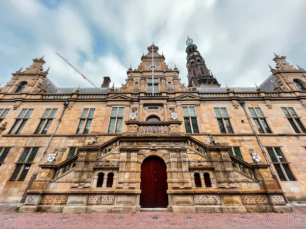 Das Gebäude Und Der Turm Des Leidener Rathauses Leiden Einer — Stockfoto